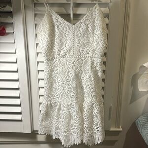 BB Dakota RSVP White Lace Mini Dress, Bridal, White, Size 6